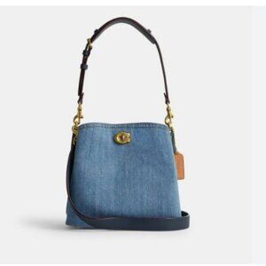 COACH Willow denim small bucket shoulder crossbody bag - BLUE